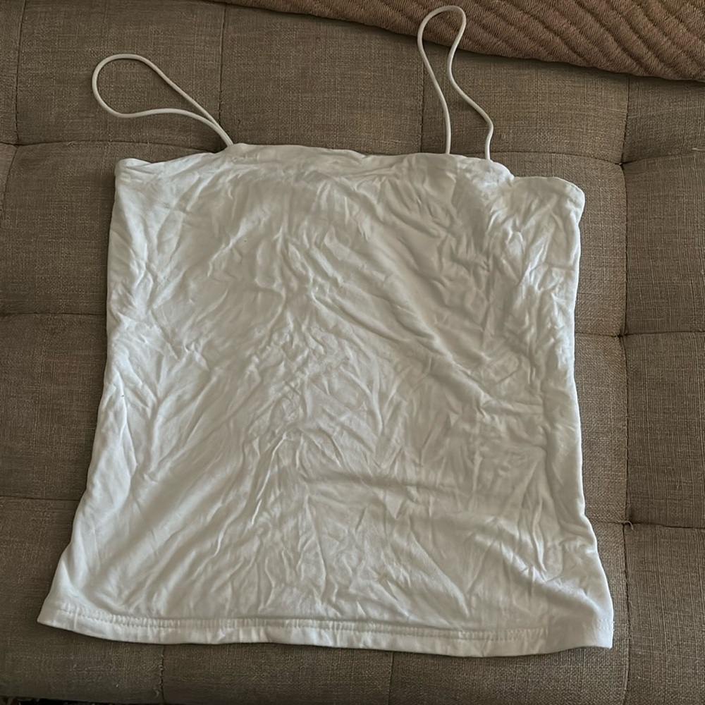 White spaghetti strap tank top
